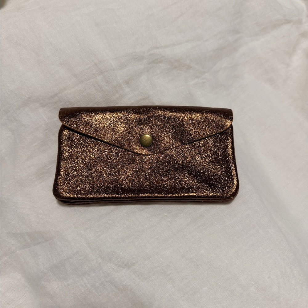 Bronce leather wallet glitter